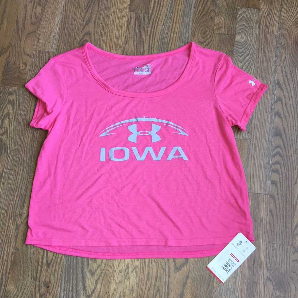 Under Armour Iowa Hawkeyes Cropped T, Medium Loose